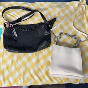 Chic Black and Cream Shoulder Bags